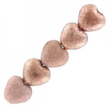 Czech Hearts beads 6mm Crystal etched capri gold full 00030/27180